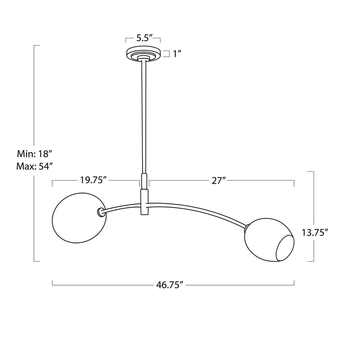 Regina Andrew - 16-1525ORB-ALB - Two Light Pendant - Artemis - Oil Rubbed Bronze