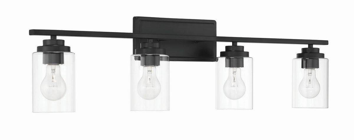 Craftmade - 20435FB4 - Four Light Vanity - Clark - Flat Black