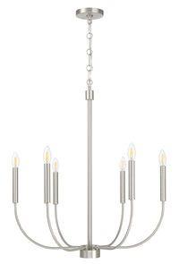 Craftmade - 59826-BNK - Six Light Chandelier - Traci - Brushed Polished Nickel