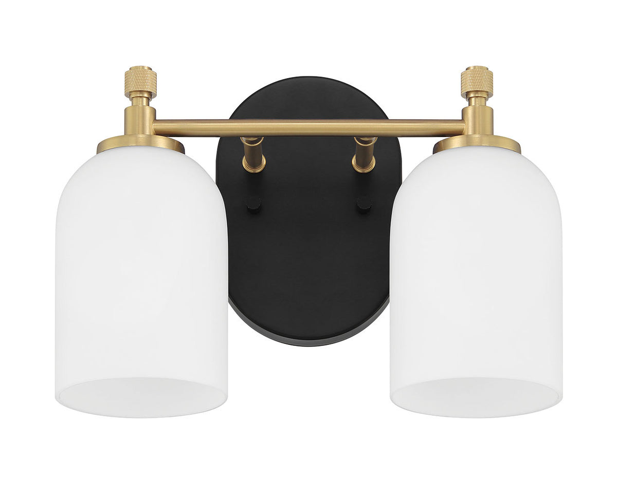 Craftmade - 60302-FBSB - Two Light Vanity - Council - Flat Black/Satin Brass