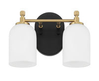 Craftmade - 60302-FBSB - Two Light Vanity - Council - Flat Black/Satin Brass