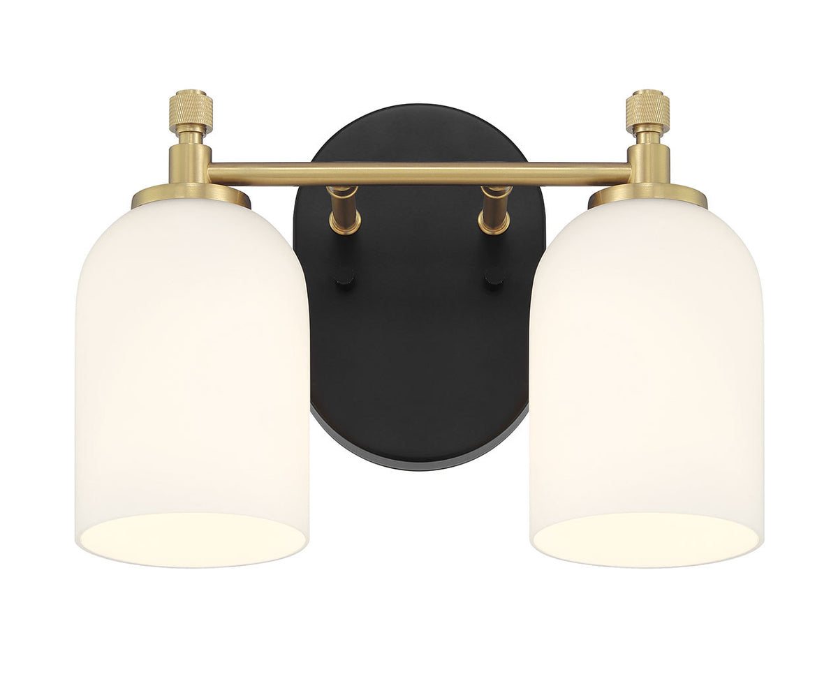 Craftmade - 60302-FBSB - Two Light Vanity - Council - Flat Black/Satin Brass