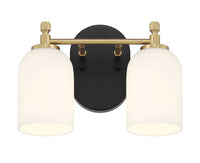Craftmade - 60302-FBSB - Two Light Vanity - Council - Flat Black/Satin Brass