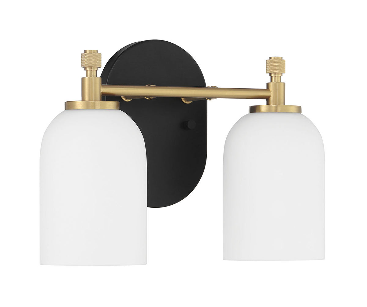 Craftmade - 60302-FBSB - Two Light Vanity - Council - Flat Black/Satin Brass