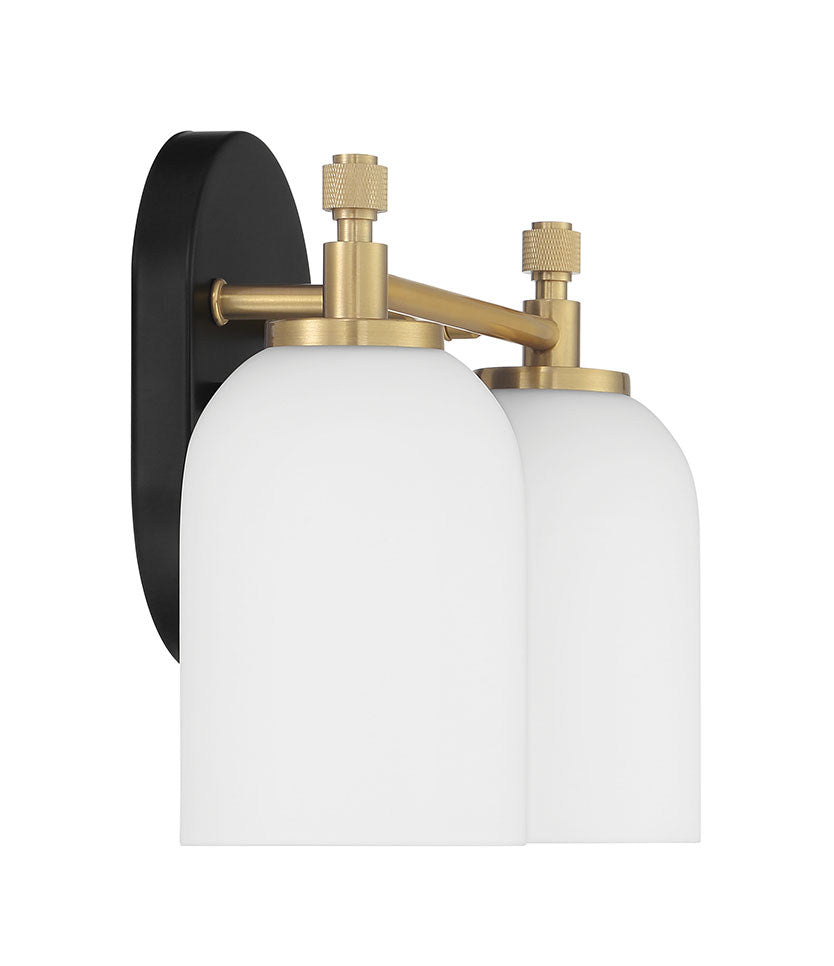 Craftmade - 60302-FBSB - Two Light Vanity - Council - Flat Black/Satin Brass