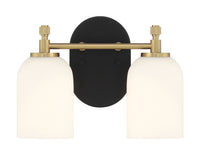 Craftmade - 60302-FBSB - Two Light Vanity - Council - Flat Black/Satin Brass