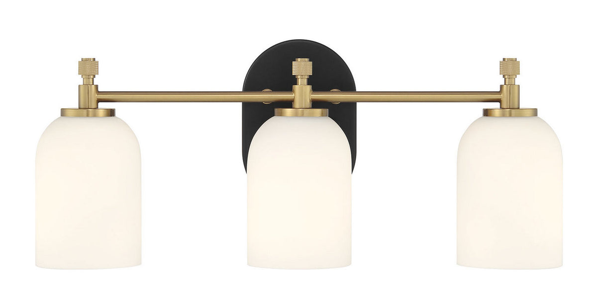 Craftmade - 60303-FBSB - Three Light Vanity - Council - Flat Black/Satin Brass