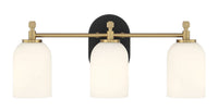Craftmade - 60303-FBSB - Three Light Vanity - Council - Flat Black/Satin Brass