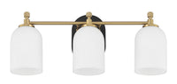 Craftmade - 60303-FBSB - Three Light Vanity - Council - Flat Black/Satin Brass