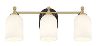 Craftmade - 60303-FBSB - Three Light Vanity - Council - Flat Black/Satin Brass