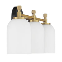 Craftmade - 60303-FBSB - Three Light Vanity - Council - Flat Black/Satin Brass