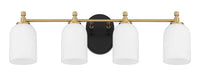 Craftmade - 60304-FBSB - Four Light Vanity - Council - Flat Black/Satin Brass