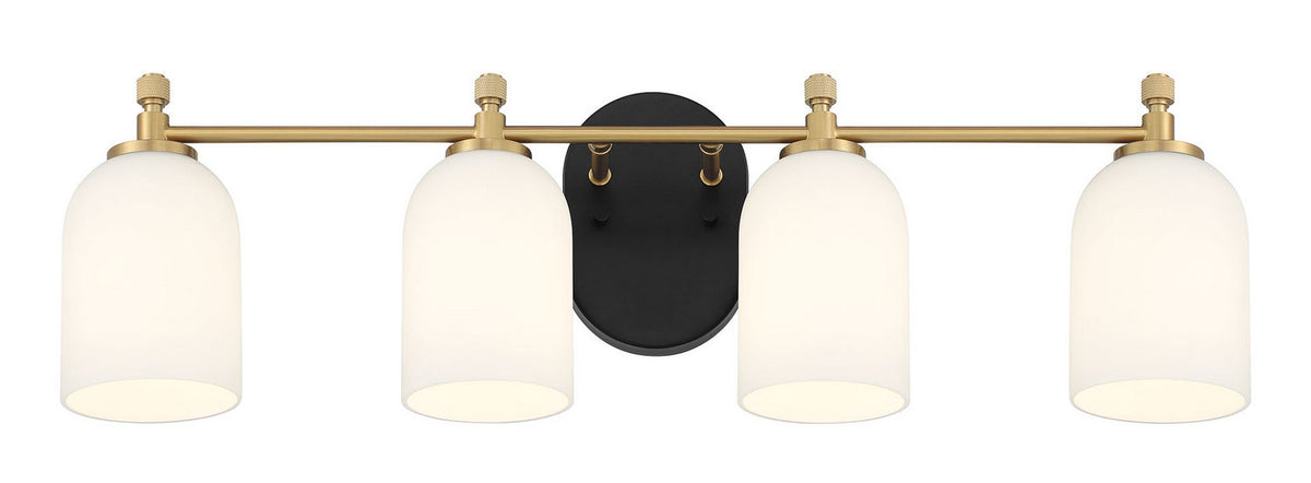 Craftmade - 60304-FBSB - Four Light Vanity - Council - Flat Black/Satin Brass