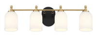 Craftmade - 60304-FBSB - Four Light Vanity - Council - Flat Black/Satin Brass