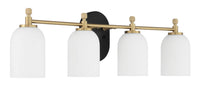 Craftmade - 60304-FBSB - Four Light Vanity - Council - Flat Black/Satin Brass