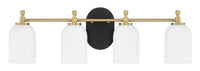 Craftmade - 60304-FBSB - Four Light Vanity - Council - Flat Black/Satin Brass