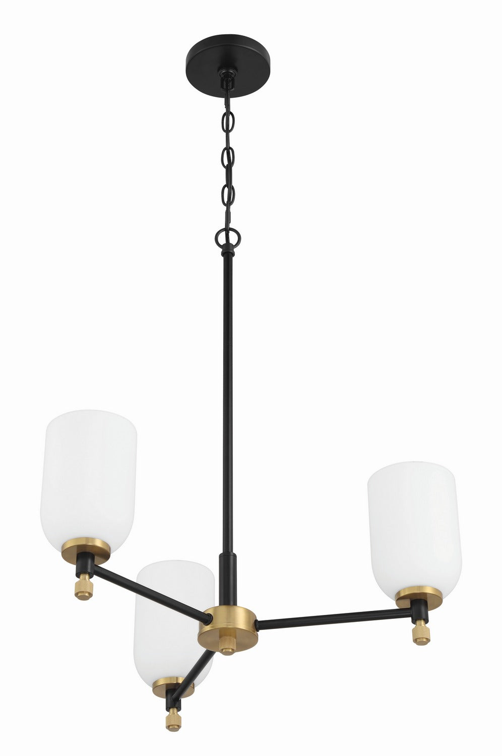 Craftmade - 60323-FBSB - Three Light Chandelier - Council - Flat Black/Satin Brass