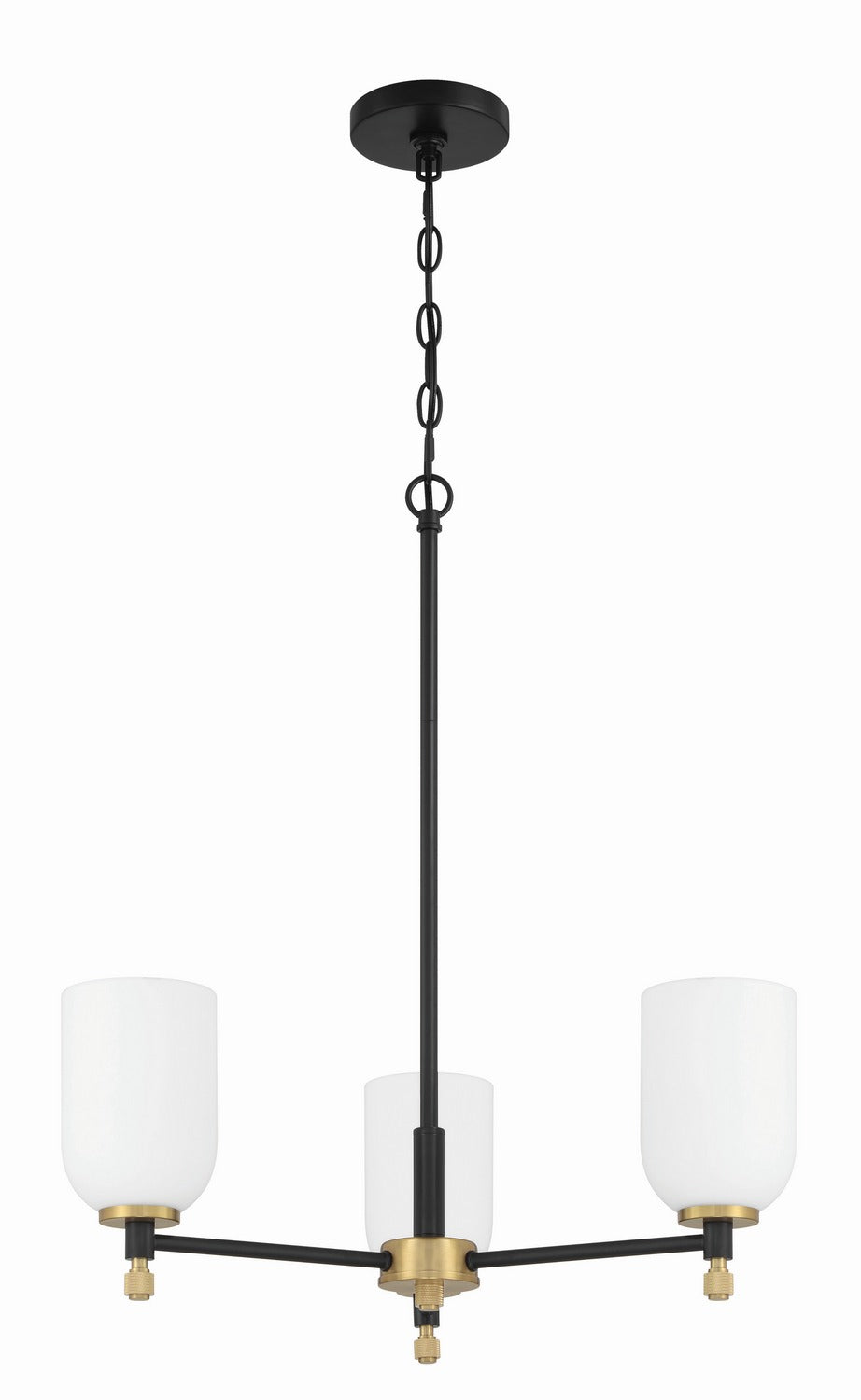 Craftmade - 60323-FBSB - Three Light Chandelier - Council - Flat Black/Satin Brass