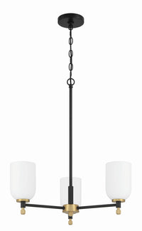 Craftmade - 60323-FBSB - Three Light Chandelier - Council - Flat Black/Satin Brass