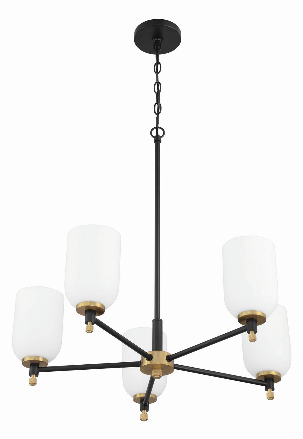 Craftmade - 60325-FBSB - Five Light Chandelier - Council - Flat Black/Satin Brass