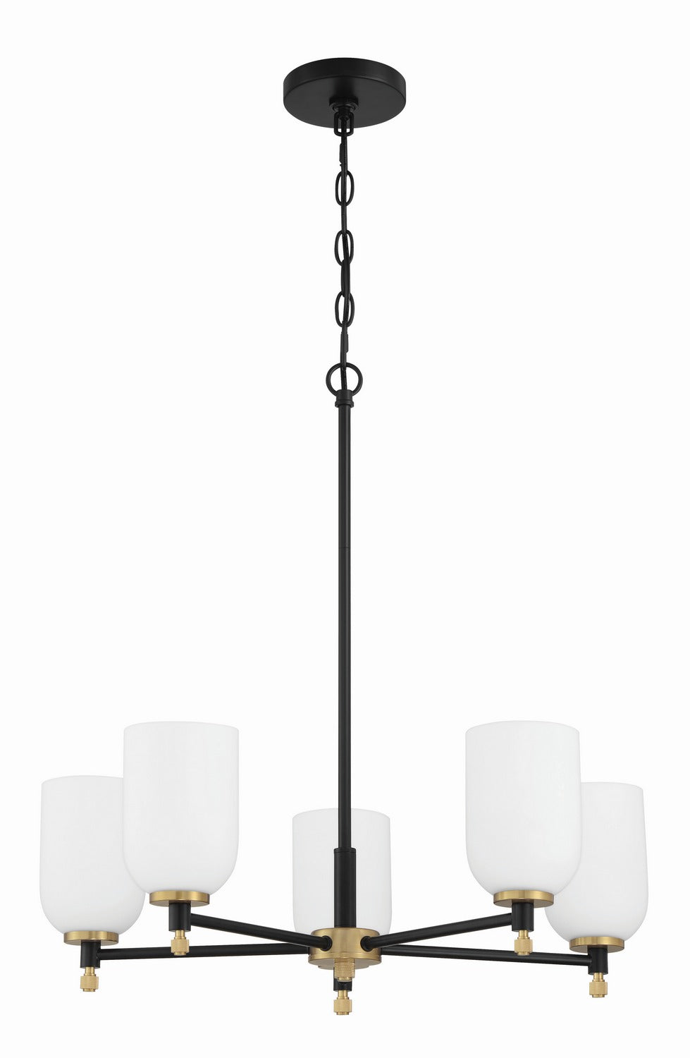 Craftmade - 60325-FBSB - Five Light Chandelier - Council - Flat Black/Satin Brass