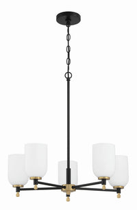 Craftmade - 60325-FBSB - Five Light Chandelier - Council - Flat Black/Satin Brass