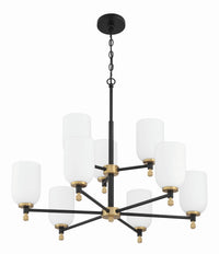 Craftmade - 60329-FBSB - Nine Light Chandelier - Council - Flat Black/Satin Brass
