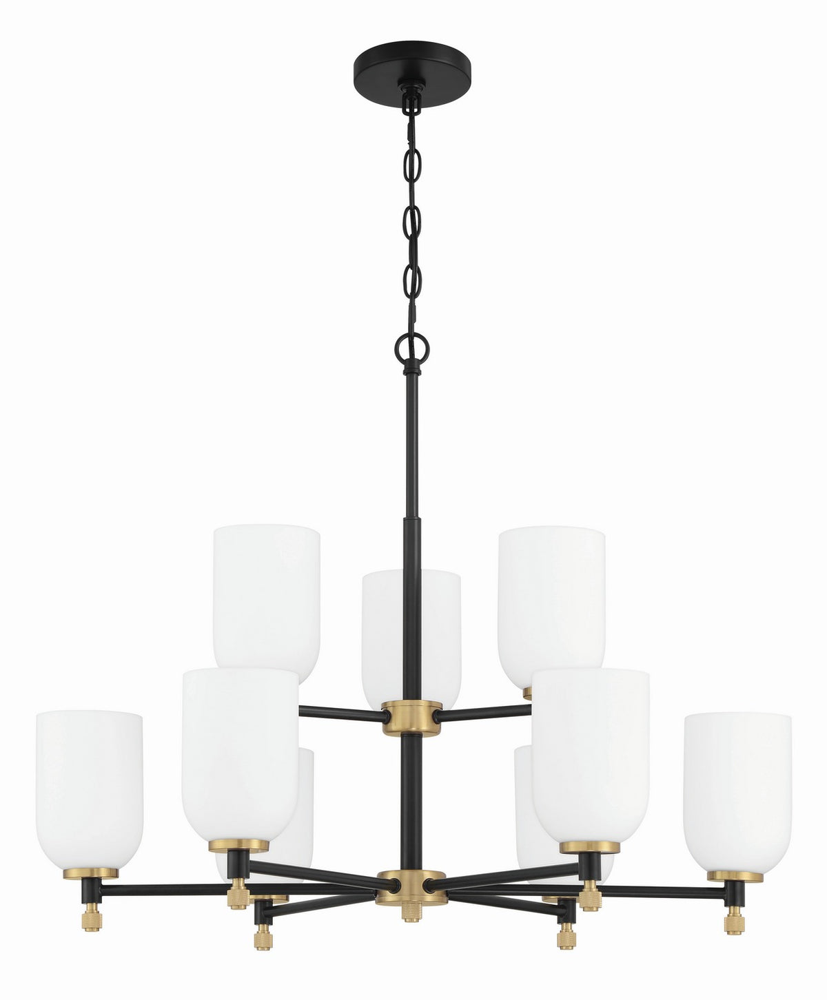 Craftmade - 60329-FBSB - Nine Light Chandelier - Council - Flat Black/Satin Brass
