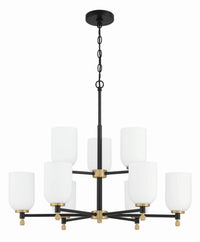 Craftmade - 60329-FBSB - Nine Light Chandelier - Council - Flat Black/Satin Brass