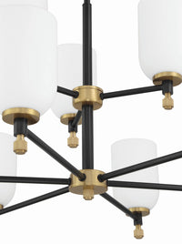 Craftmade - 60329-FBSB - Nine Light Chandelier - Council - Flat Black/Satin Brass