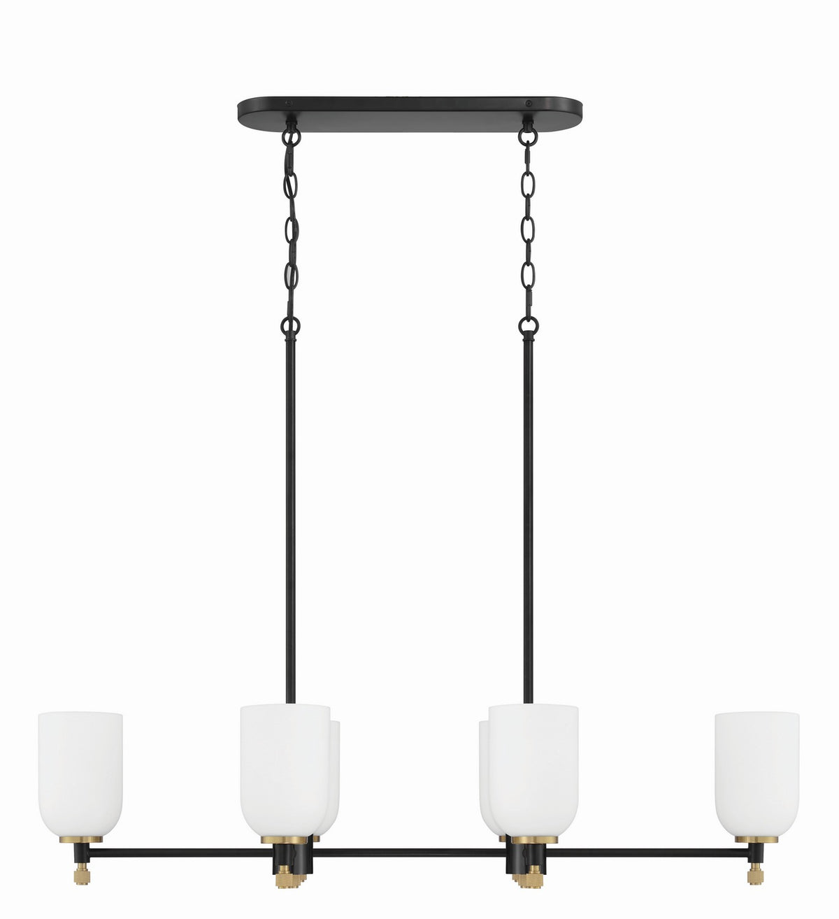 Craftmade - 60376-FBSB - Six Light Island Pendant - Council - Flat Black/Satin Brass
