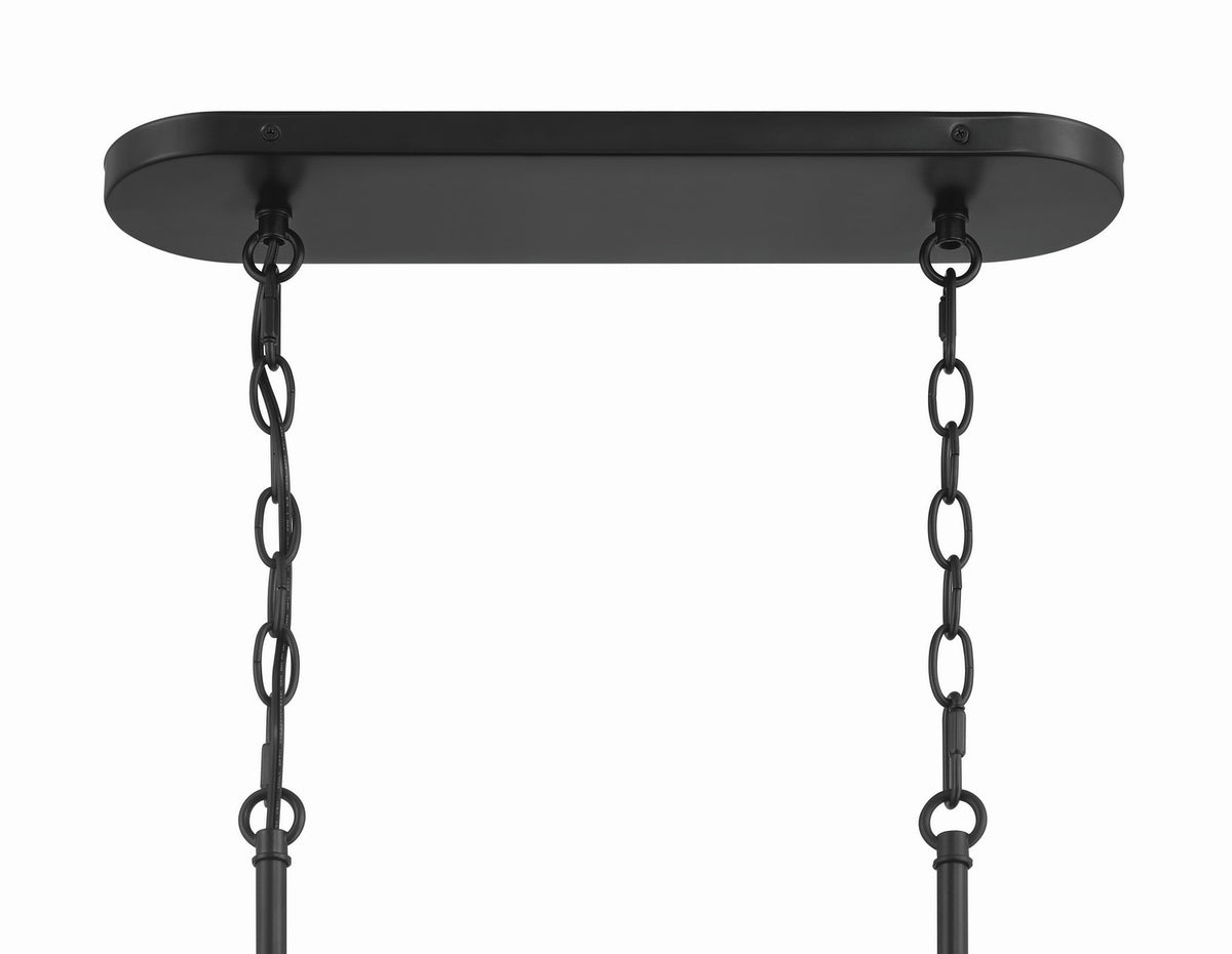 Craftmade - 60376-FBSB - Six Light Island Pendant - Council - Flat Black/Satin Brass