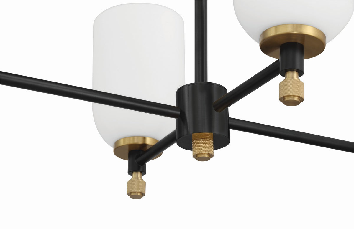 Craftmade - 60376-FBSB - Six Light Island Pendant - Council - Flat Black/Satin Brass