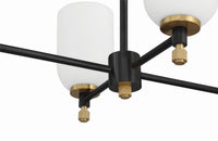 Craftmade - 60376-FBSB - Six Light Island Pendant - Council - Flat Black/Satin Brass