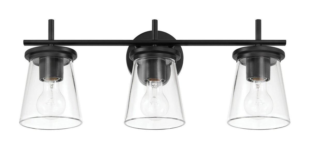 Craftmade - 60403-FB - Three Light Vanity - Connell - Flat Black