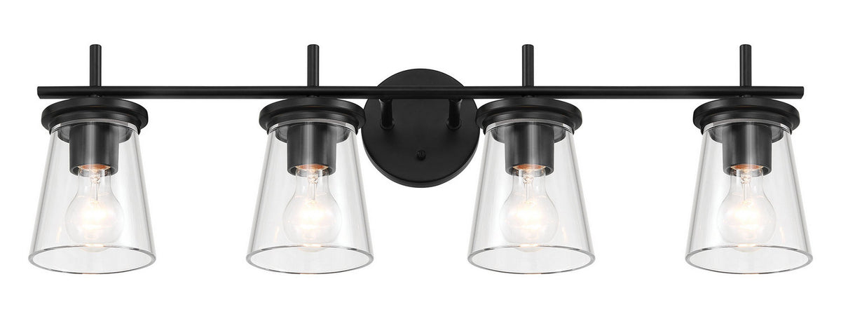 Craftmade - 60404-FB - Four Light Vanity - Connell - Flat Black