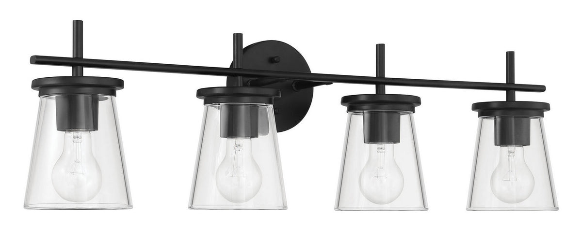 Craftmade - 60404-FB - Four Light Vanity - Connell - Flat Black