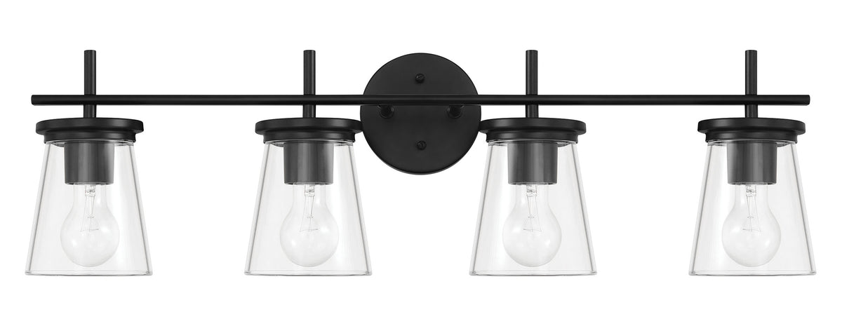 Craftmade - 60404-FB - Four Light Vanity - Connell - Flat Black