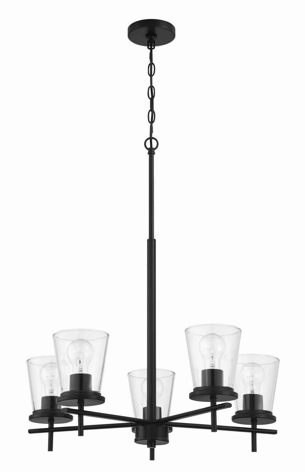 Craftmade - 60425-FB - Five Light Chandelier - Connell - Flat Black