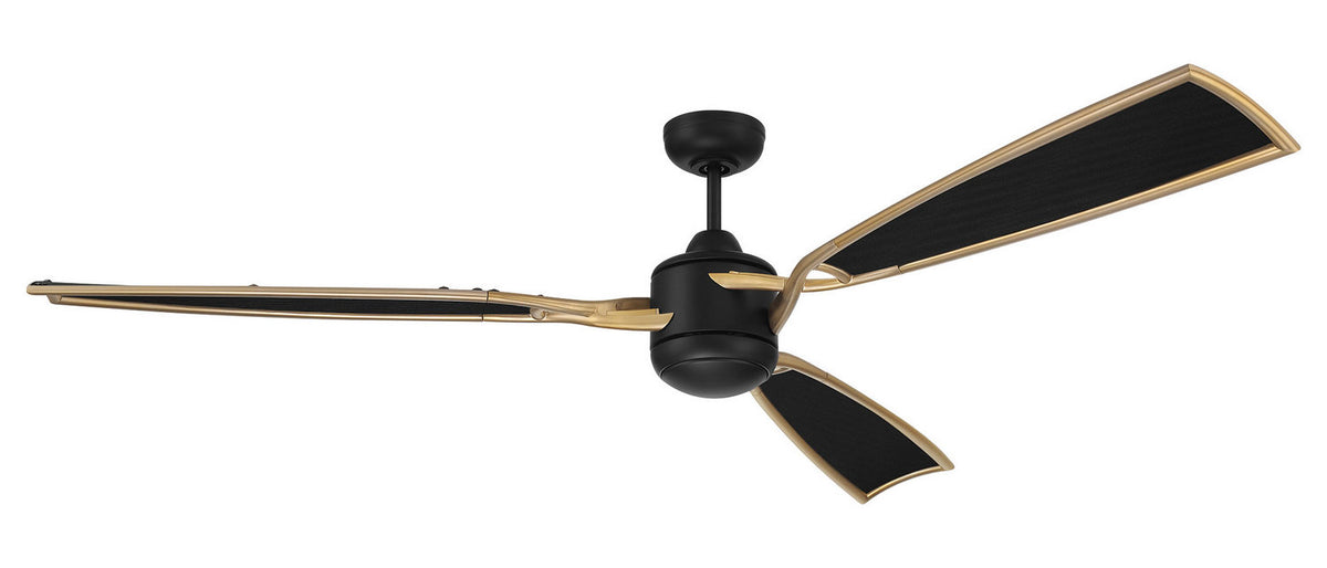 Craftmade - VIA72FBSB3 - 72" Ceiling Fan - Viva - Flat Black/Satin Brass