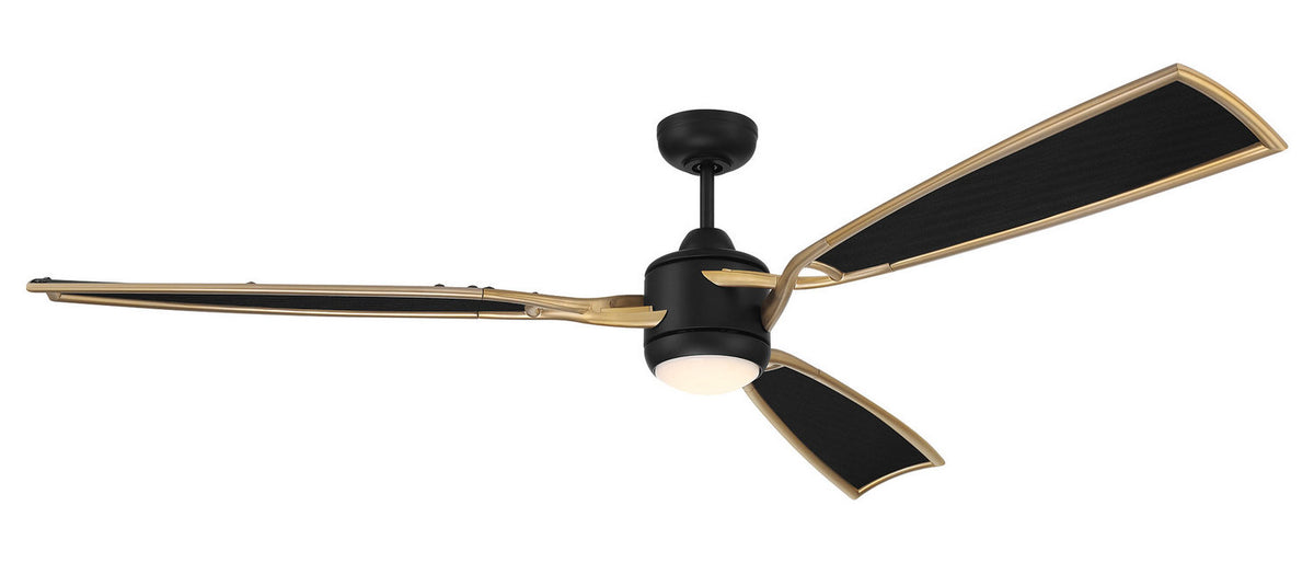 Craftmade - VIA72FBSB3 - 72" Ceiling Fan - Viva - Flat Black/Satin Brass