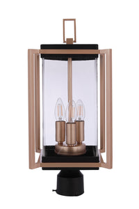 Craftmade - ZA6515-MNSB - Three Light Outdoor Post Mount - Metalwork - Midnight / Satin Brass