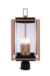 Craftmade - ZA6515-MNSB - Three Light Outdoor Post Mount - Metalwork - Midnight / Satin Brass