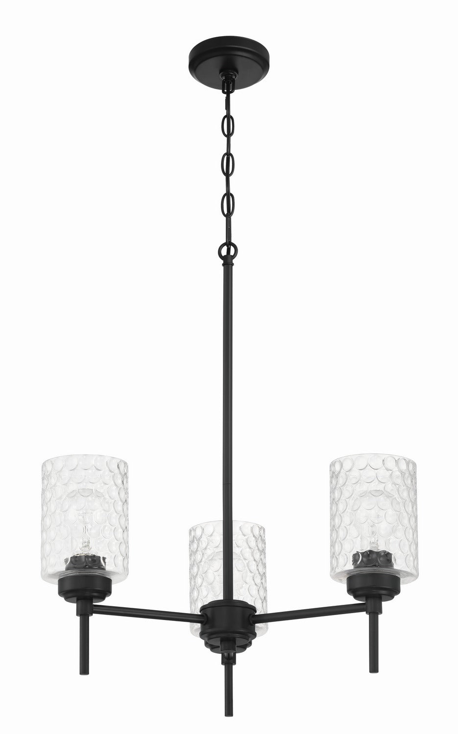 Craftmade - 60523-FB - Three Light Chandelier - Claire - Flat Black