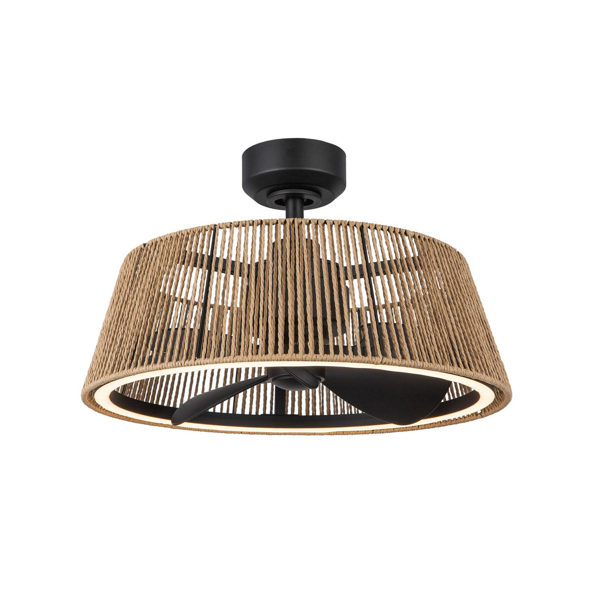 Kuzco Lighting - CF41424-MB/BR-5CCT - 24"Ceiling Fan - Isla - Matte Black/Braided Rope