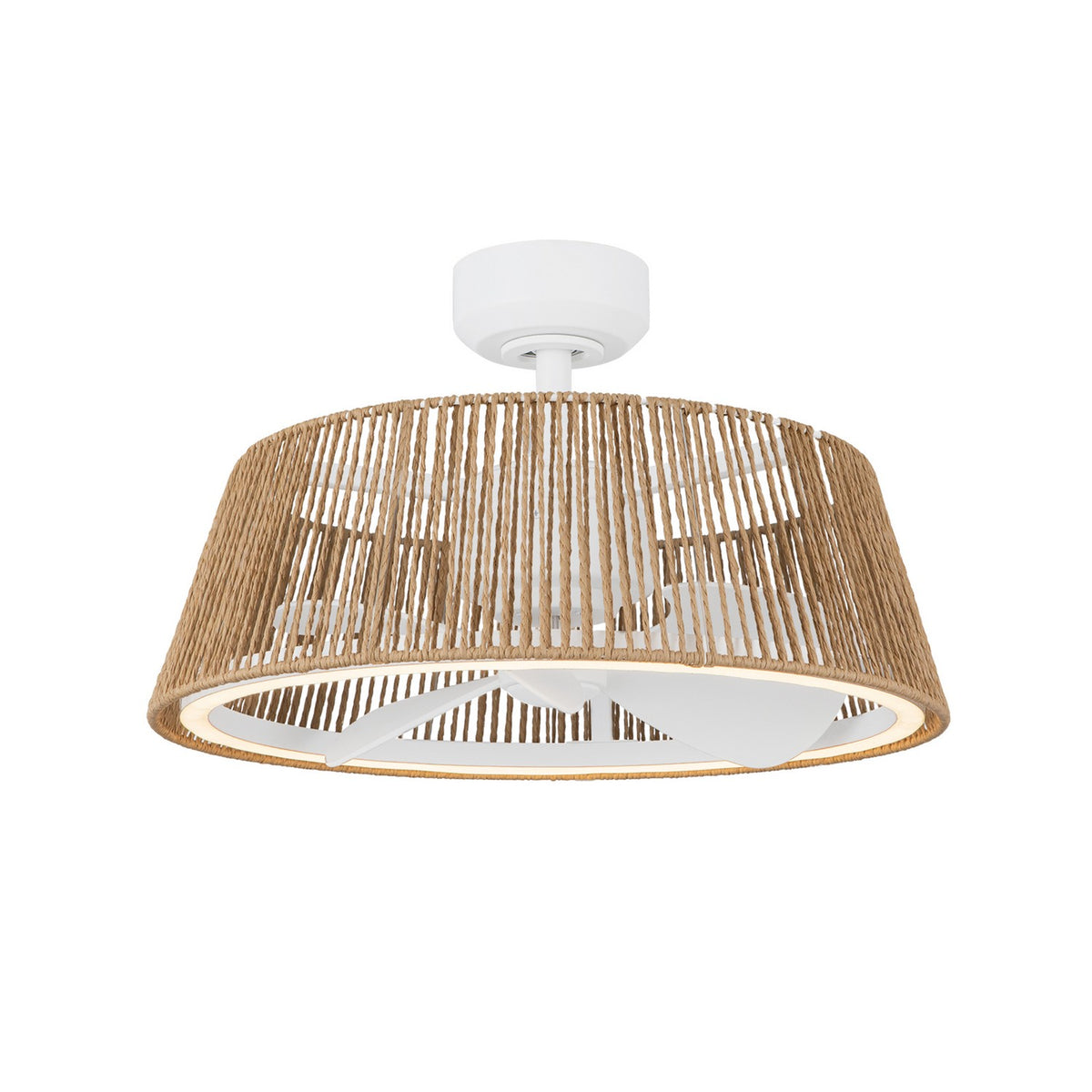 Kuzco Lighting - CF41424-WH/BR-5CCT - 24"Ceiling Fan - Isla - White/Braided Rope