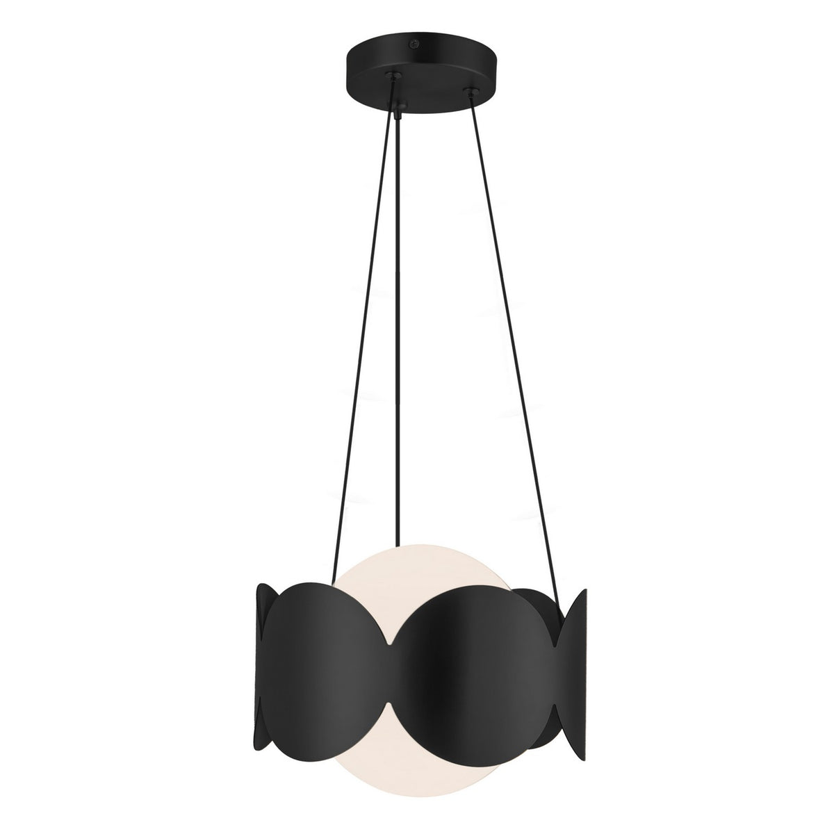 Kuzco Lighting - CH59810-BK/OP - One Light Chandelier - Ciel - Black/Opal Glass