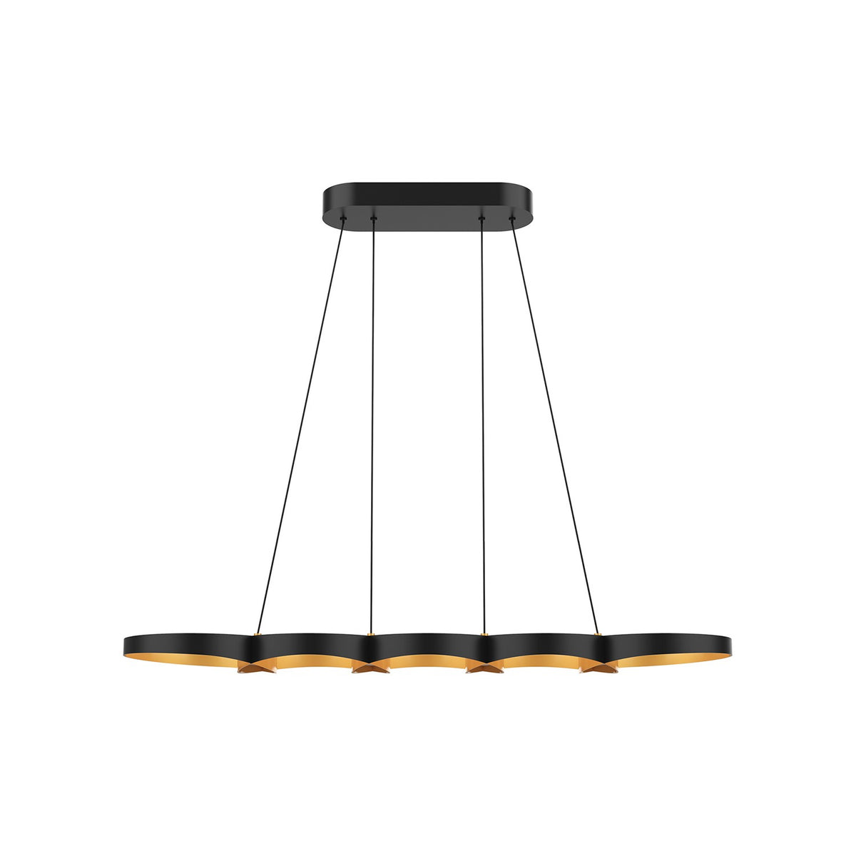 Kuzco Lighting - LP90838-BK/GD-UNV - LED Linear Pendant - Maestro - Black/Gold