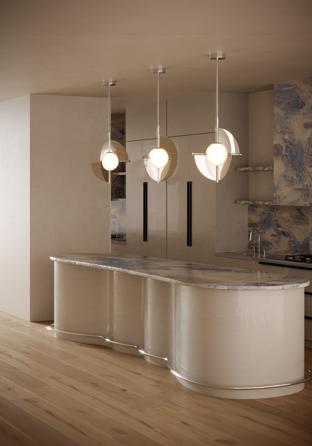 Kuzco Lighting - PD65116-PN/OP-UNV - LED Pendant - Scorpio - Polished Nickel/Opal Glass