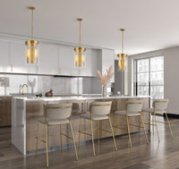 Artcraft - AC10051BR - Three Light Pendant - Dahlia - Brushed Brass